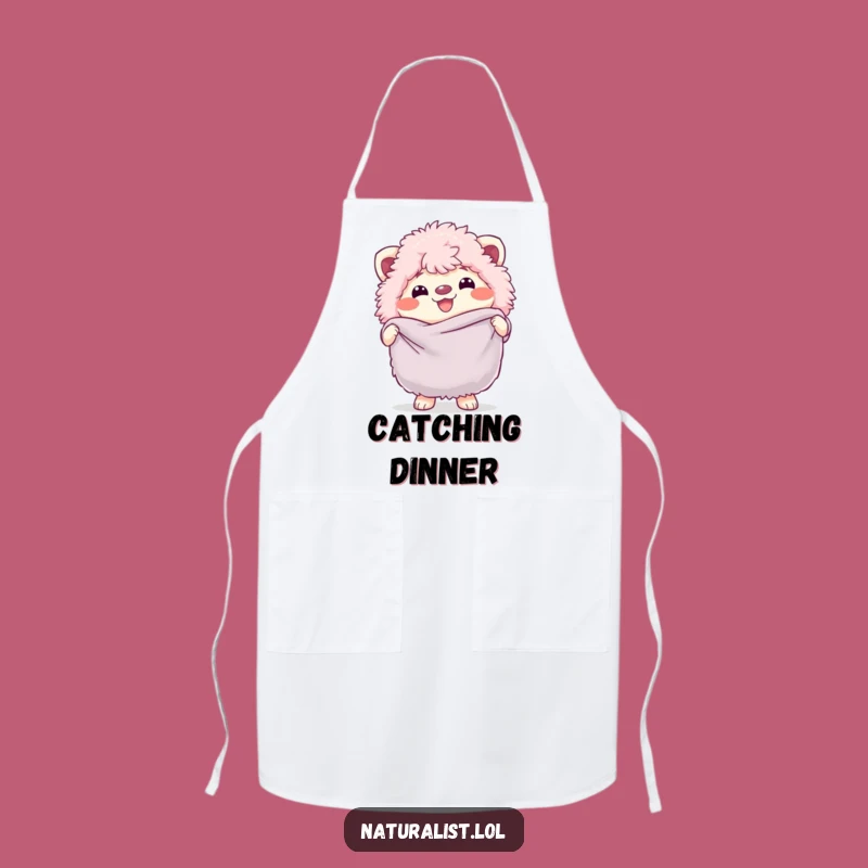 Funny Fluffy Creature Butterfly Net Apron: Catch Compliments in the Kitchen