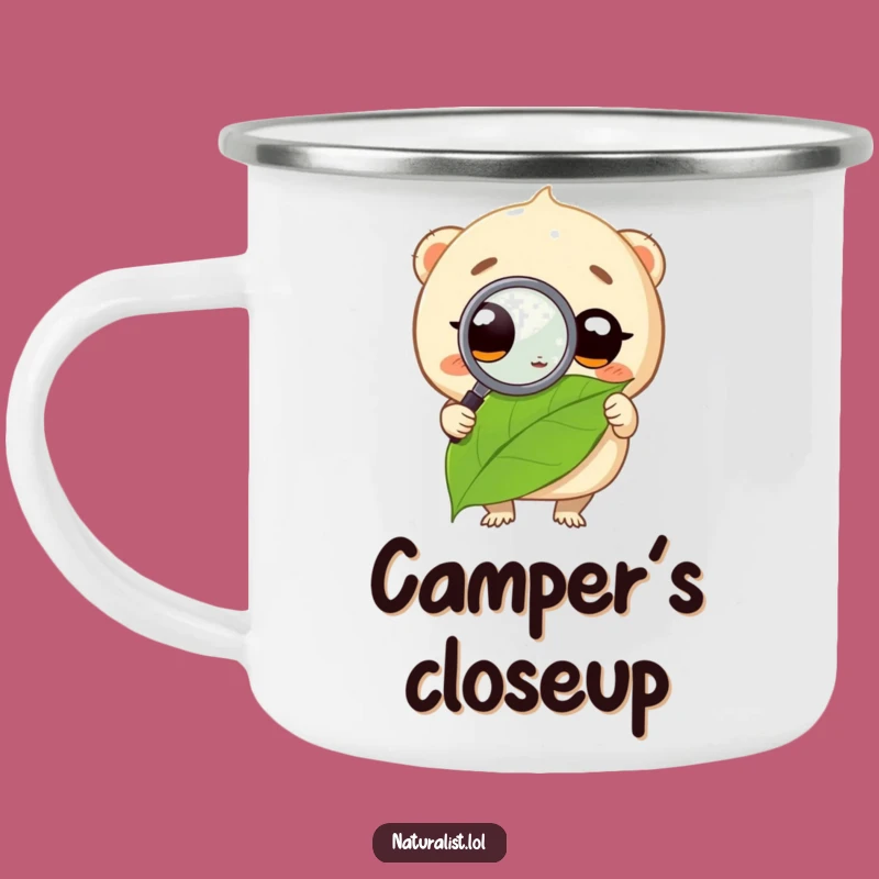 Funny Creature Magnifying Glass Camping Mug: Explore the Outdoors with Humor