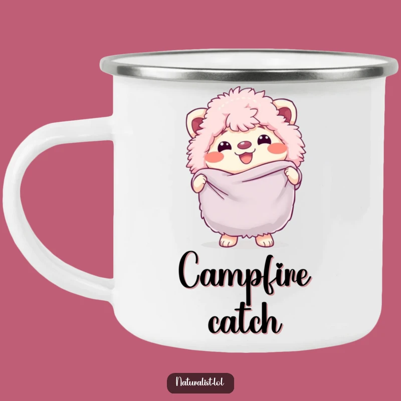 Funny Fluffy Creature Butterfly Net Camping Mug: Adventure Ready