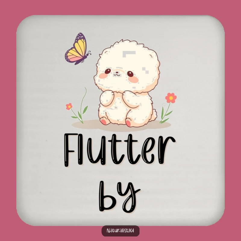 Funny Fluffy Creature Butterfly Coaster Set: Protect Surfaces with Humor