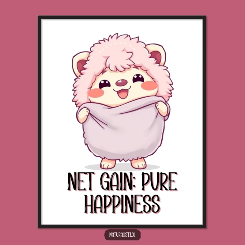 Funny Free Printable Wall Art: Happy Creature Butterfly Net - Quirky Downloadable Decor!