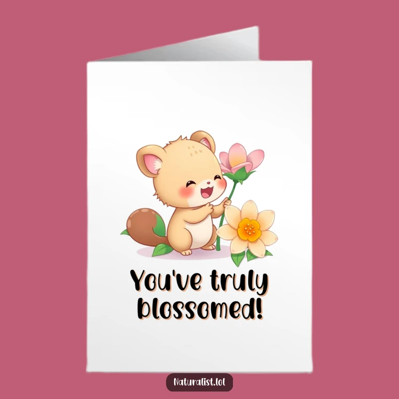 Blooming Free Printable Congrats Card: Creature's Flower Joy - DIY Download!
