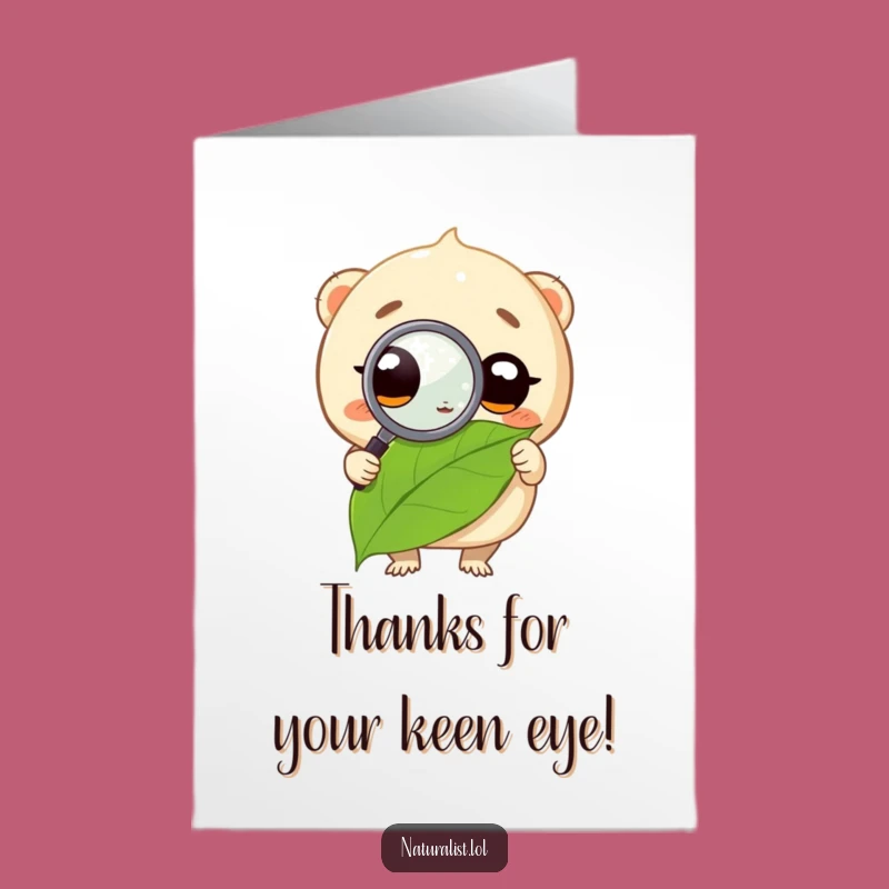 Appreciative Free Printable Thank You Card: Creature & Leaf - Print Now!